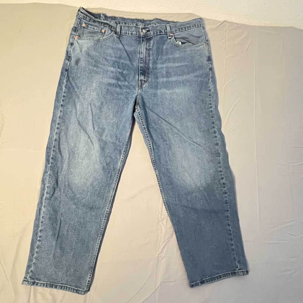 Levi's 550 Jeans Mens 44x30 Blue‎ Denim Cotton Stretch Relaxed Fit Straight Leg